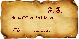 Husvéth Balázs névjegykártya